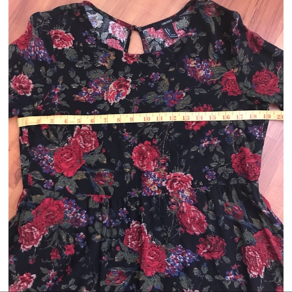 forever 21 witchy bell sleeve floral dress large - Picture 3 of 9
